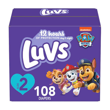 Luvs Size 2 Baby Diapers, Platinum Protection Bluey Diapers For Day & Night, Size 2, 108 Count (Packaging May Vary)