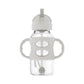 Dr. Brown'S Milestones Wide-Neck Sippy Straw Bottle With 100% Silicone Handles And Weighted Straw, 9 Oz/270 Ml, Gray & Pink, 6M+