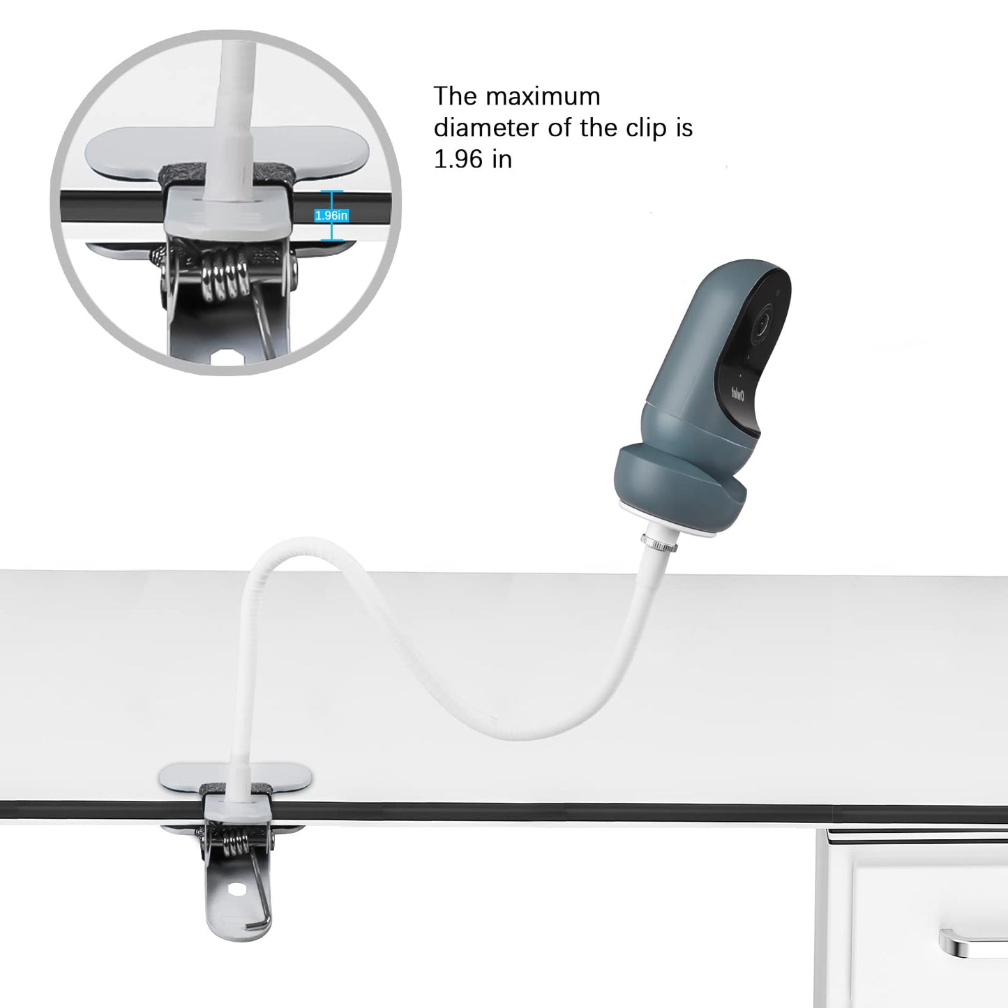 Okemeeo Baby Monitor Mount For Owlet Cam 2, Owlet Cam Smart Baby Monitor,Owlet Duo And Arlo Cameras(15.7In Gooseneck Clip)
