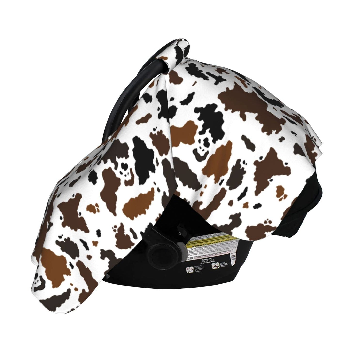 Brown Black Cow Skin Baby Car Seat Canopy Cover Multi Use Nursing Cover For Newborn Car Seat Canopy Mom Nursing Breastfeeding Co
