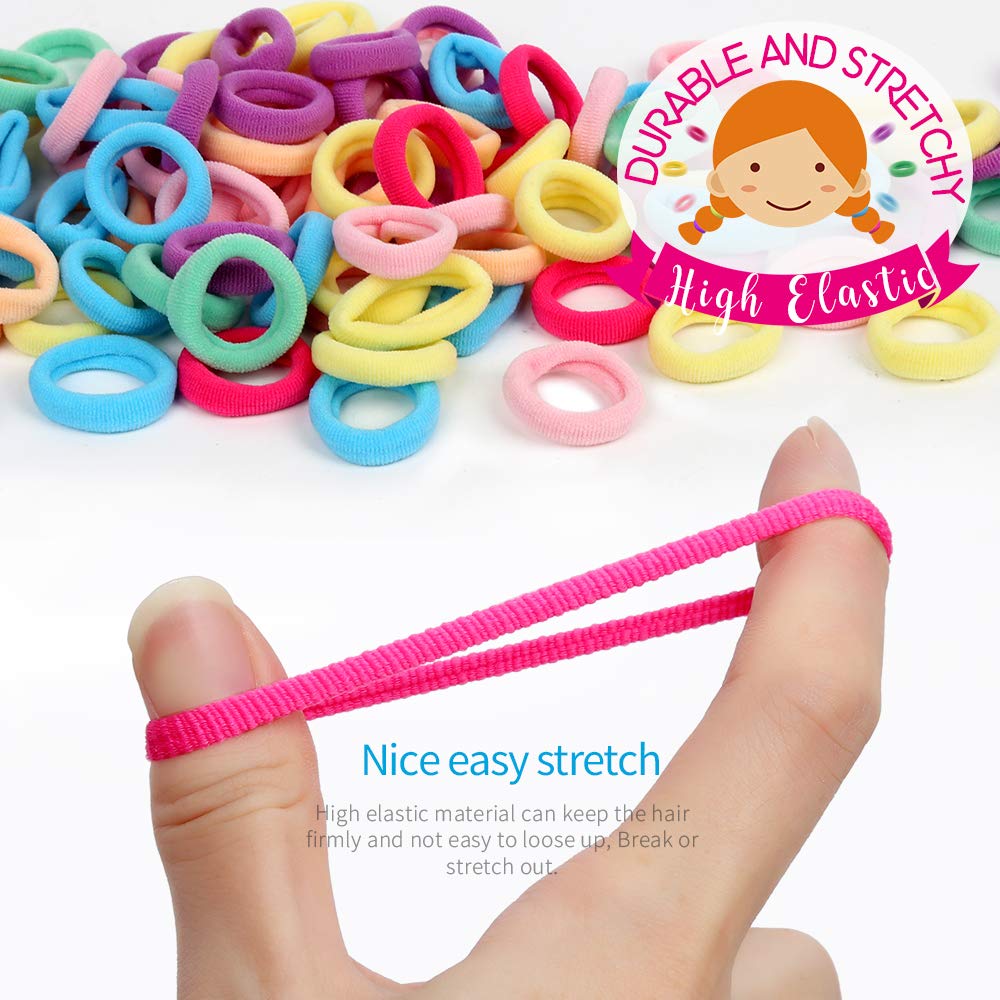Baby Hair Ties, Ygdz 300Pcs Elastic Toddler Hair Ties For Little Girls Kids, Small Mini Hair Bands Soft Ponytail Holders Hair Ac