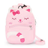 mibasies Toddler Backpacks for Girls 2-4: Cute Cat Plush Backpack - 3D Animal Cartoon Mini Travel Bag -10 inch Backpack Leash fo