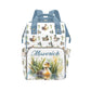 Personalized Diaper Bag Backpack for Women, Custom Name Nursing Mommy Daypack, Mallard Duck Diaper Bag for Girls Boys, New Mom G