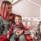 Iffei Matching Family Pajamas Sets Christmas Pj 'S Sleepwear Merry Christmas Reindeer With Plaid Bottom With Pocket 2 Years