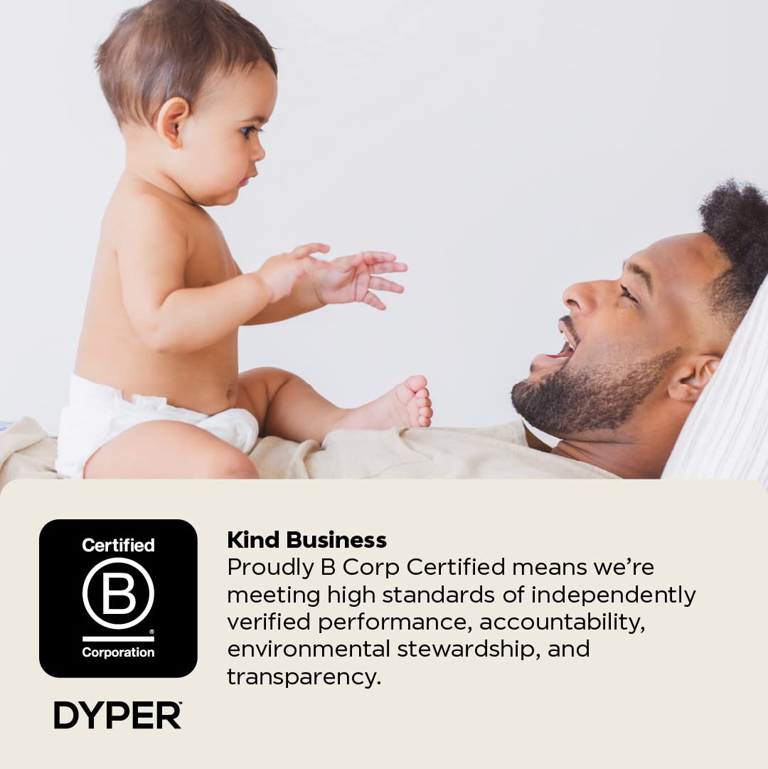 DYPER Baby Diapers Size 5 | Honest Ingredients | Cloth Alternative | Day & Overnight | Made with Plant-Based* Materials | Hypoal