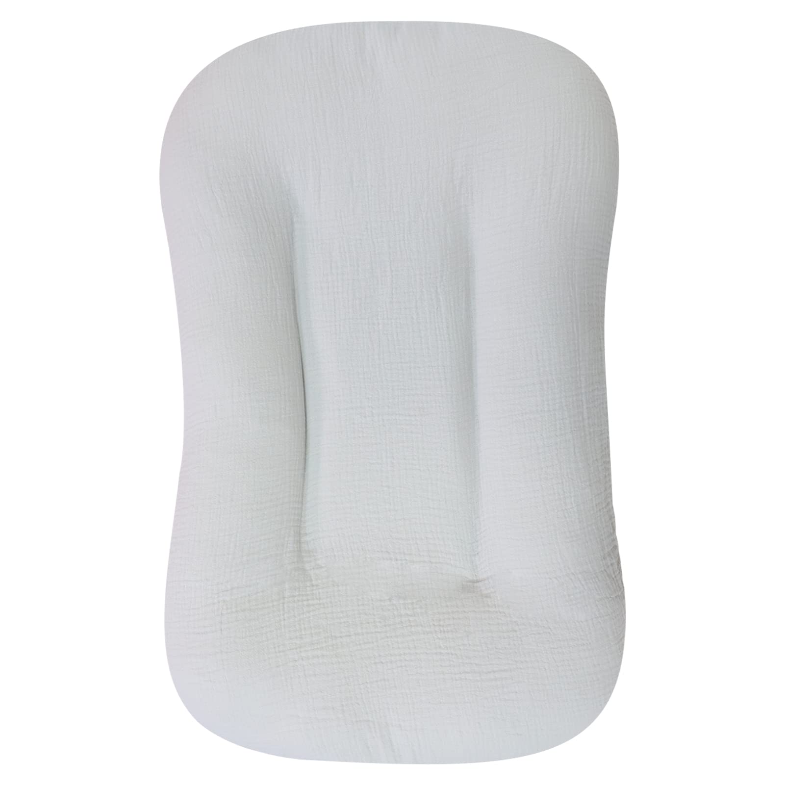 Hooyax Muslin Baby Lounger Cover Soft Organic Cotton Slipcover Fits Newborn Lounger For Baby Boys And Girls, Washable (Light Gra