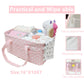 Pink Diaper Caddy Organizer For Baby Girl-Large Portable Diaper Caddy Basket For Changing Table-Diaper Organizer Caddy-Car Trave