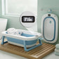 Mee Mee Baby Bath Tub With Digital Temperature Display & Floating Cushion | Foldable BpaFree Tub With AntiSkid Base & Drain Pl