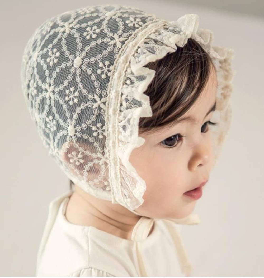 Baby Girl Toddlers Breathable Lacy Bonnet Eyelet Cotton Adjustable Sun Protection Hat