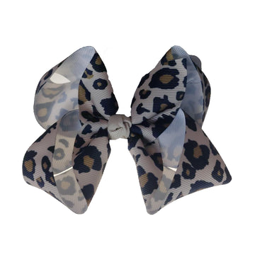 Leopard Hair Bow Clips for Girls Women Animal Print Hair Accessories with Non-Slip Clips, Bow hairpin Hair Accessories.(FJ119-Le
