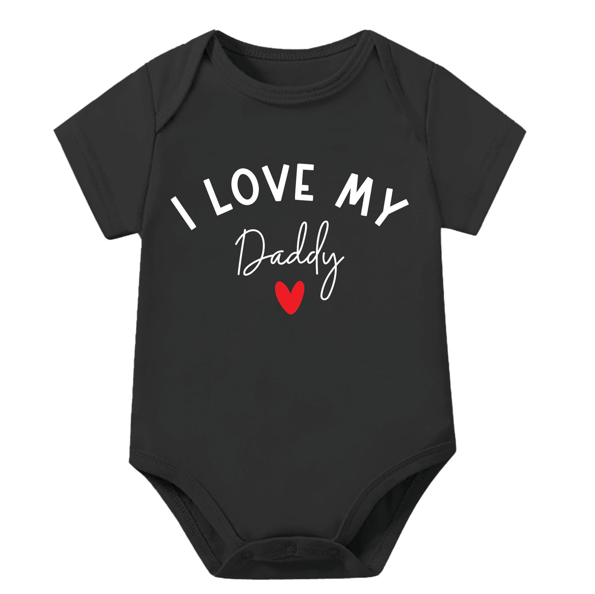 Lillypupp I Love My Daddy Baby Romper Onsie For Newborn Baby Girl And Boy. Gift For Father And Husband. (03Month, Dad, Black)