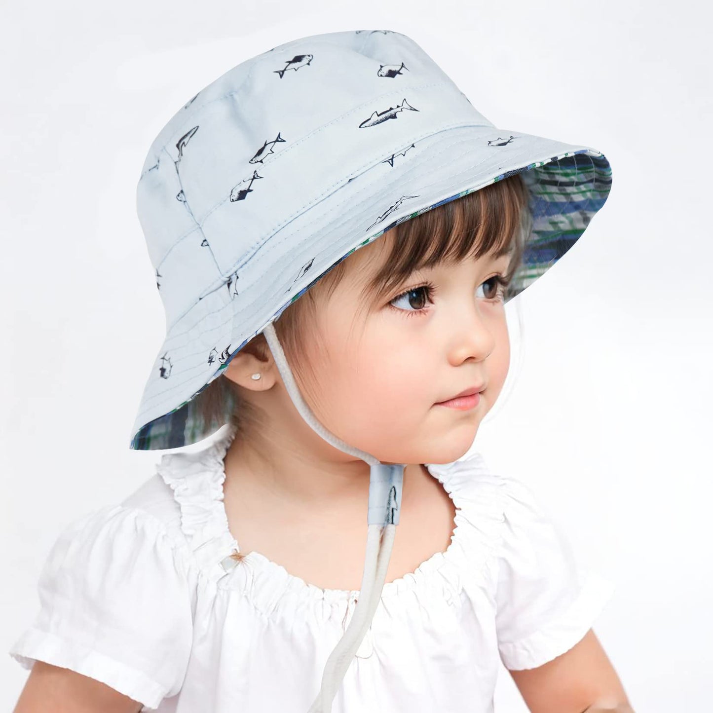 Durio Infant Sun Hat Baby Hats Summer Beach Upf 50+ Sun Protection Newborn Sun Hats Double Sides Cap For Baby Boy Bucket Hat A B