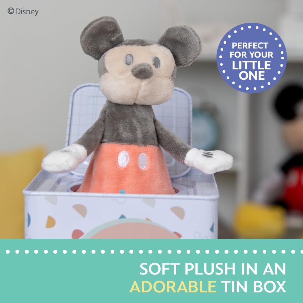 KIDS PREFERRED Disney Baby Mickey Mouse Jack in The Box Musical Toys for Babies and Toddlers, Plays The Mickey Mouse March    Mi