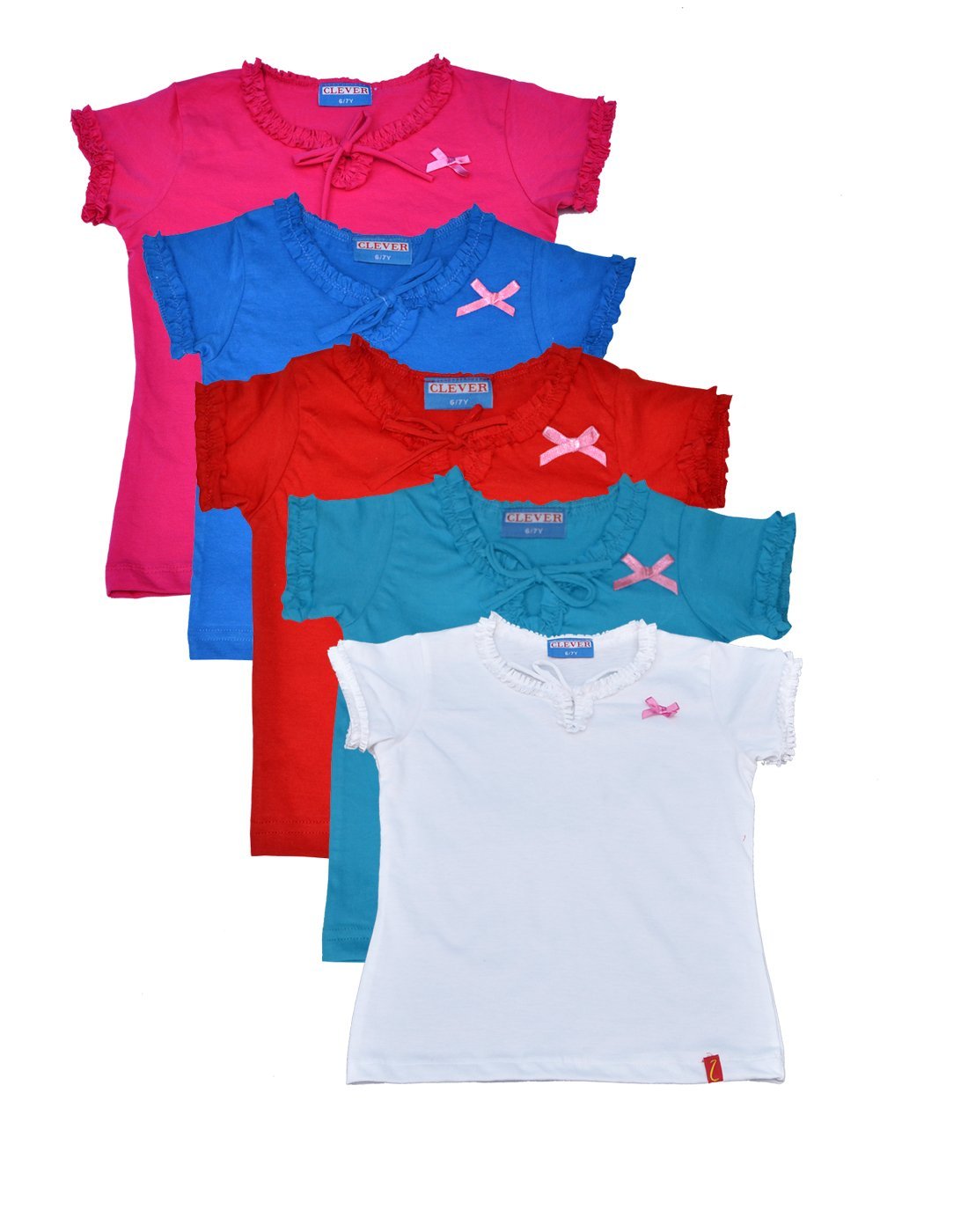 Clever Baby Girls Tshirt(ZCGT004PC50467Yrs_Multi_67 Years)