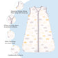 TILLYOU 2 Pack Baby Sleep Sack 6-12 Months 100% Cotton Wearable Blanket 0.5 TOG Sleeveless Summer Sleep Sacks with 2-Way Zipper,