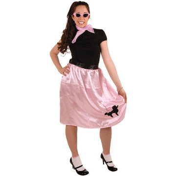 Poodle Skirt (Pink W/Black Poodle) Party Accessory (1 Count) (1/Pkg)