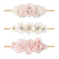 Bfnaagirl Baby Girl Floral Headband Nylon Flower Crown Elastic Hairband 3Pcs Hair Accessories Gift For Girls (33#)