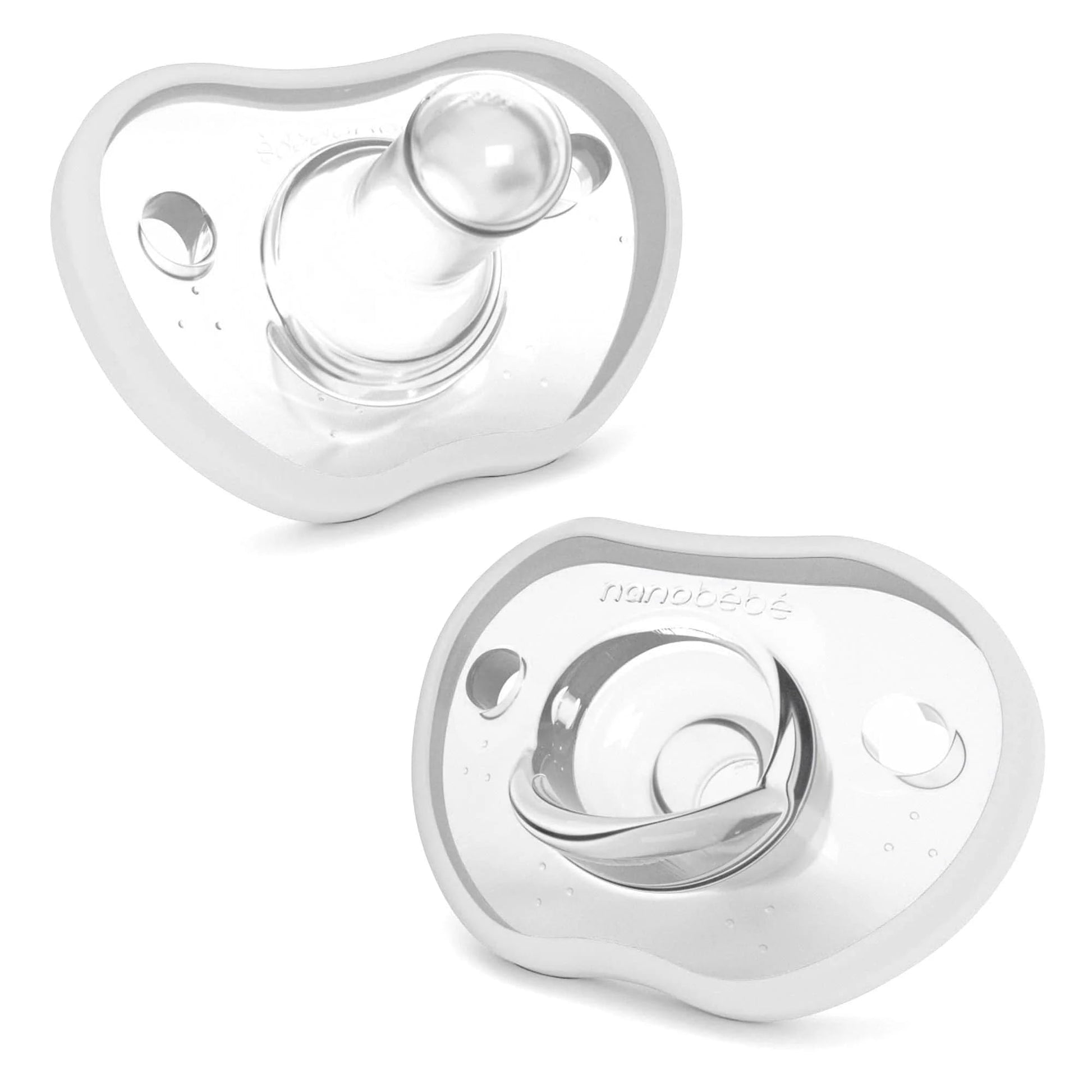Nanobebe Baby Pacifiers 0-3 Month - Orthodontic, Curves Comfortably with Face Contour, Award Winning for Breastfeeding Babies, 1