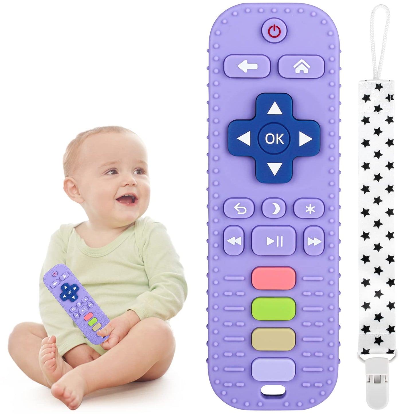 Chuya Silicone Baby Teething Toy Remote Control Shape Chew Toy for Babies 3-6 Months 3-24 Months, Teether Relief Baby Toys for I