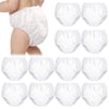 Funtery 12 Packs Waterproof Plastic Pants for Toddlers Reusable Diaper Covers Unisex Baby Potty Training Underwear Covers(1T) Wh