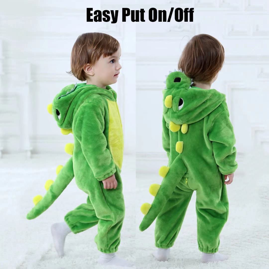Baby Green Dinosaur Costumes Unisex Toddler Outfit Halloween Dress Up Romper 3-4 Years