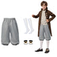 Andhom Boys Colonial Costume Set Knicker Pants Shoe Buckles White Socks Accessories For Colonial Style Boys Knicker Pants