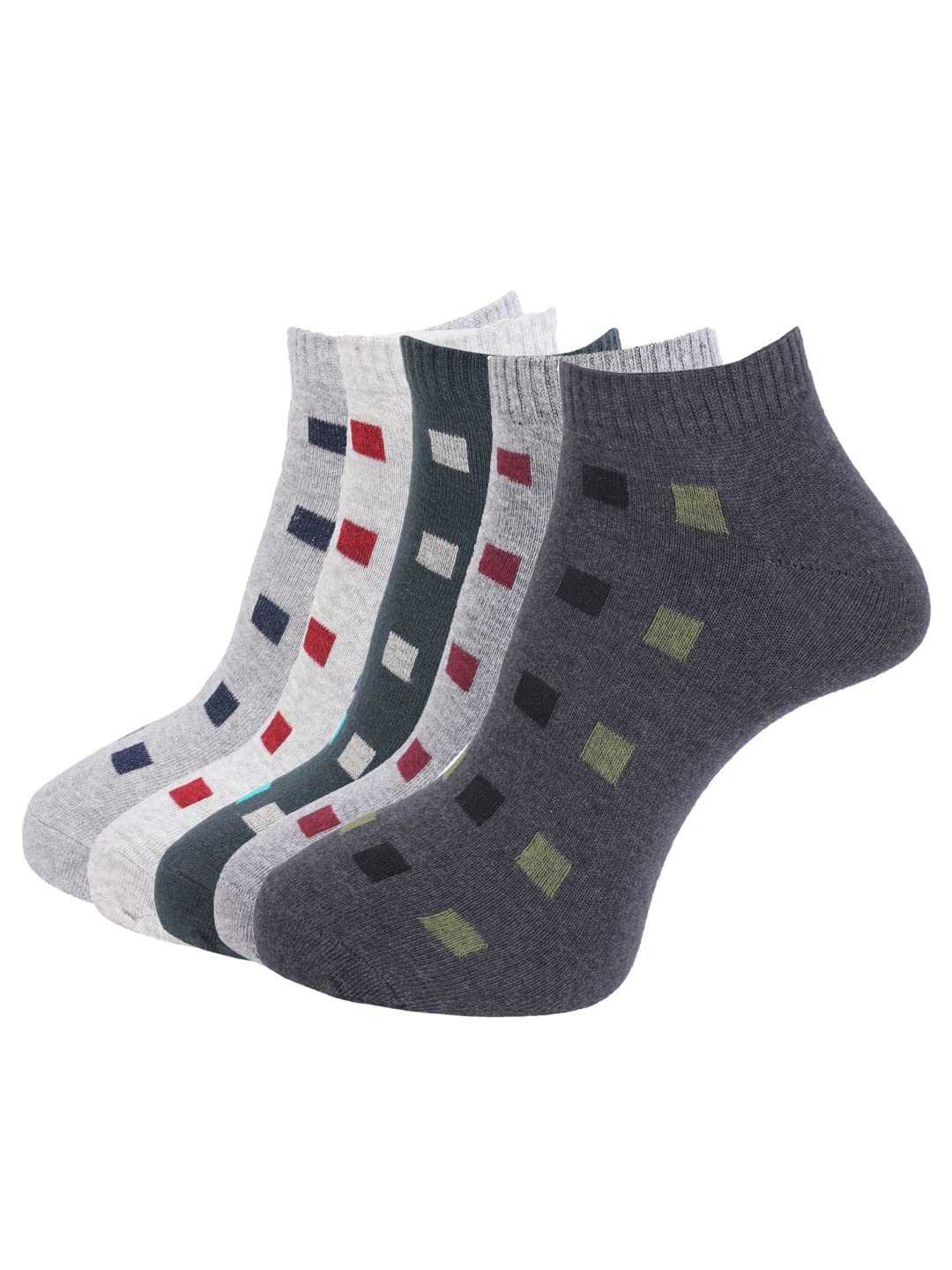 Dollar Mens Pack Of 5 Assorted Ankle Length Multicolors Socks