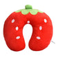 Fdit U-Shaped Pillow Soft Pp Cotton Cute Pattern For Baby Kids Travel Seat Neck Rest(Strawberry)