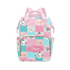 Noverbibi Custom Diaper Bag for baby Customized Floral Horse Pink Baby Bag Personalized Nursing Bags with Name Custom Name Mommy