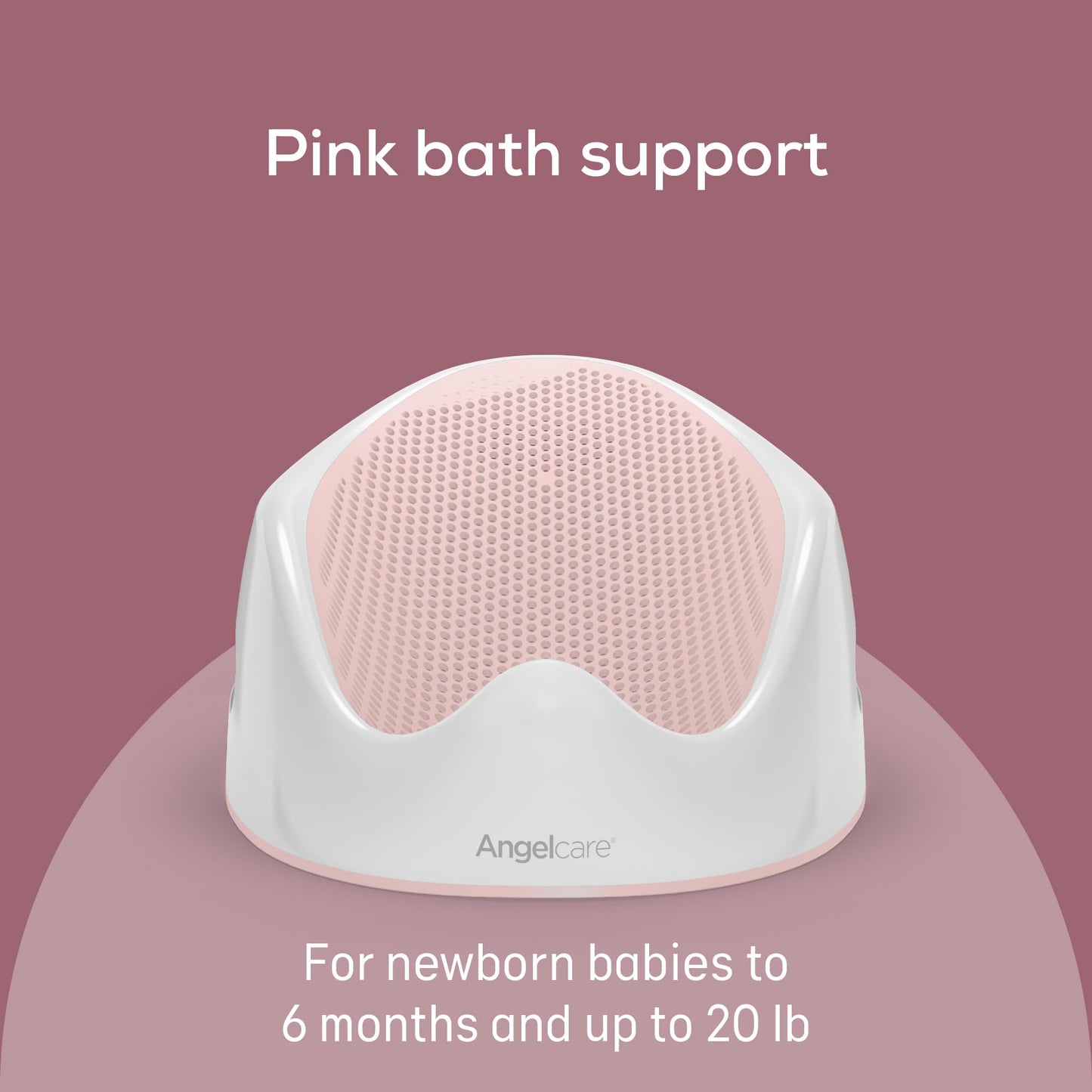 Angelcare Baby Bath Support (Pink) | Ideal For Babies Less Than 6 Months Old