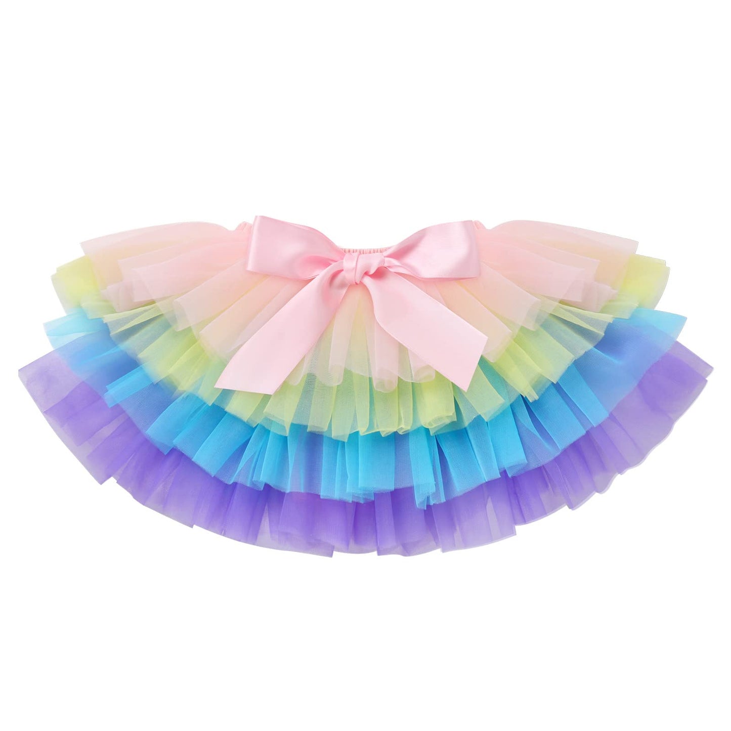 Baby Girl Boho Rainbow 1St First Birthday Cake Smash Outfit One Year Old Party Photo Props Cotton Short Sleeve Romper Tutu Tulle