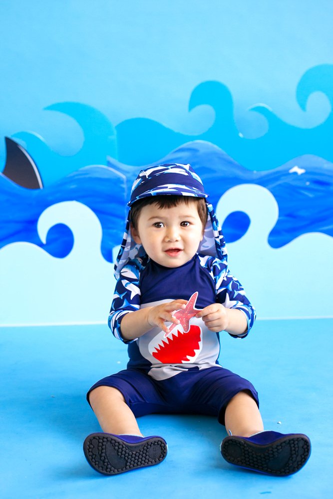 Vaenait Baby 0-24M Baby Boys Rashguard Swimwear Swimhat Cooling Jaws S