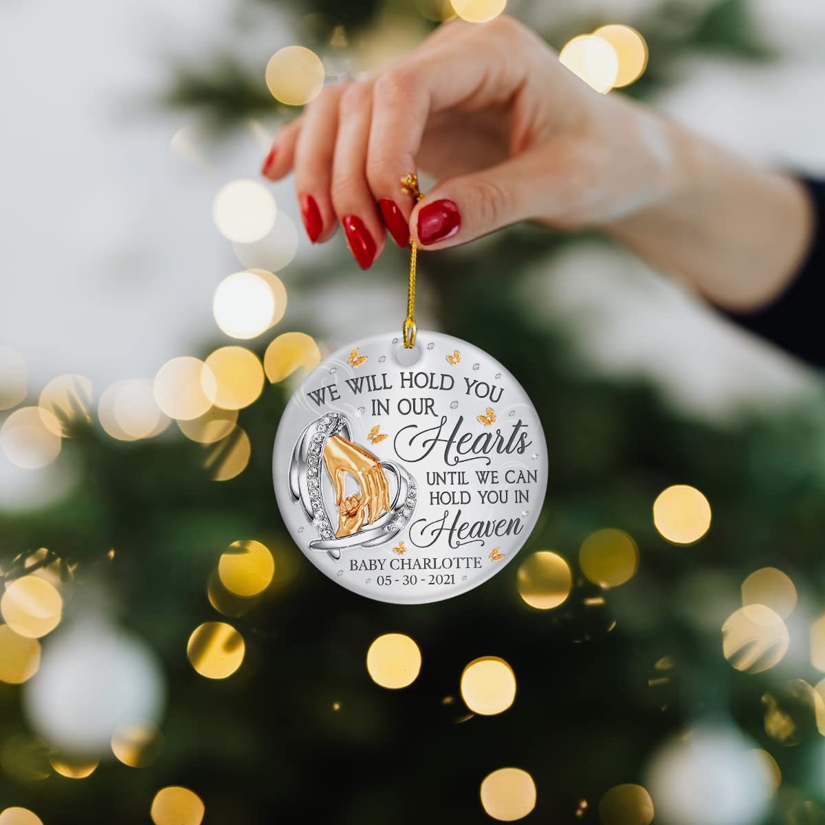Wowcugi Personalized Miscarriage Memorial Ornament Angel Baby In Heaven Ornaments For Christmas Tree Baby Loss Ornament Remembra