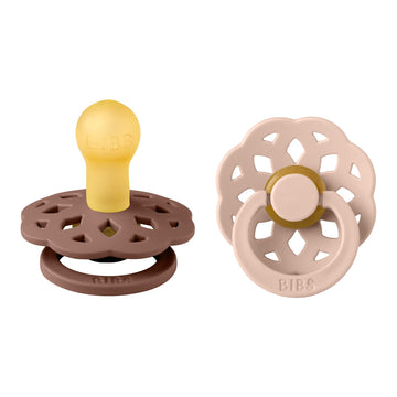 Bibs Pacifiers - Boheme Collection  Bpa-Free Baby Pacifier  Made In Denmark  Set Of 2 Woodchuckblush Color Premium Soothers  Siz