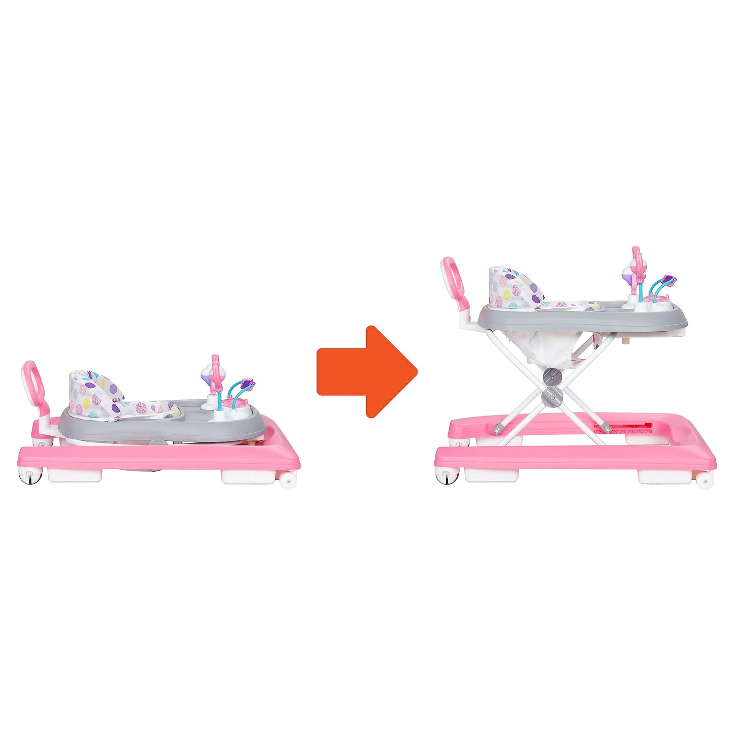 Smart Steps Trend Plus 2-In-1 Walker With Deluxe Toys, Orbits Pink