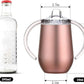 Stainless Steel Straw Sippy Cup With Handles & Silicone Lids,10 Oz Bpa Free Double Wall Vacuum Insulated Sippy Cup Mug Tumbler T