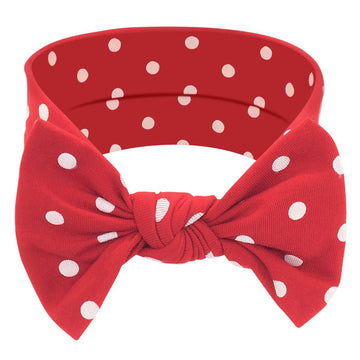 Babygiz Baby Girl Headbands-Infant,Toddler Cotton Handmade Hairbands With Bows Child Hair Accessories (Red With White Polka Dots
