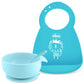 Chicco Easy Start Silicone Feeding Set | Dishes for Baby-Led Weaning | Suction Bowl | Adjustable Bib | Soft Spoon | BPA-Free | 3