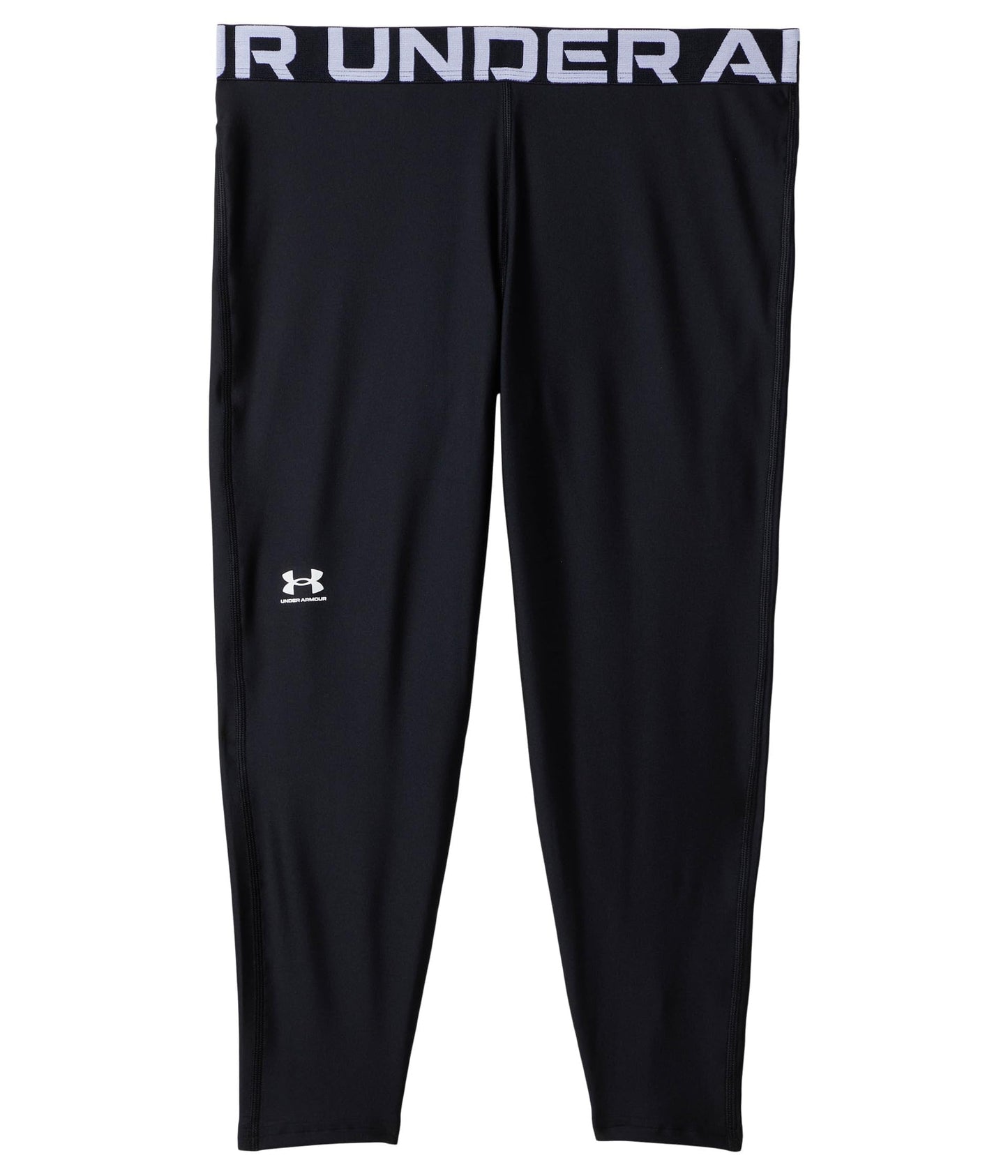 Under Armour Girls Heat Gear Ankle Leggings, (001) Black / / White, Medium