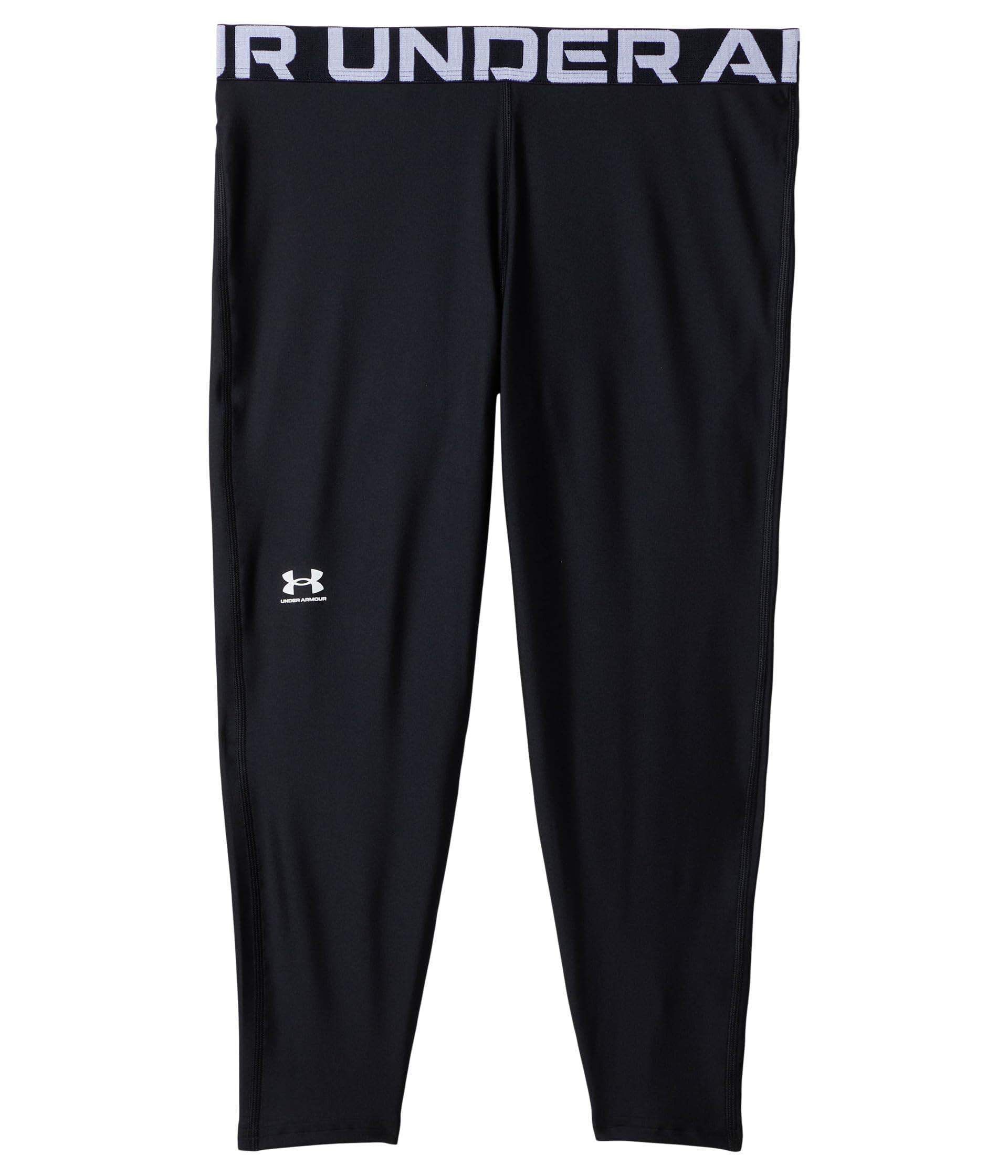Under Armour Girls Heat Gear Ankle Leggings, (001) Black / / White, Medium
