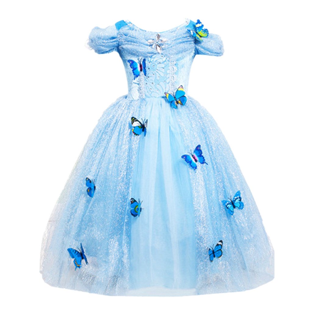 Dreamhigh Butterfly Party Girls Costume Dress Size 5-6 Years Sky Blue