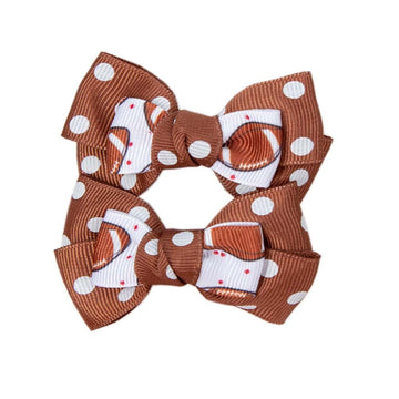 Football Hair Bow Clips Soccer Bow Hair Clip Sports Hair Bows for Baby Girls Infant Toddler Bowknot Polka Dot Hair Bow ZFJ46 (Ru