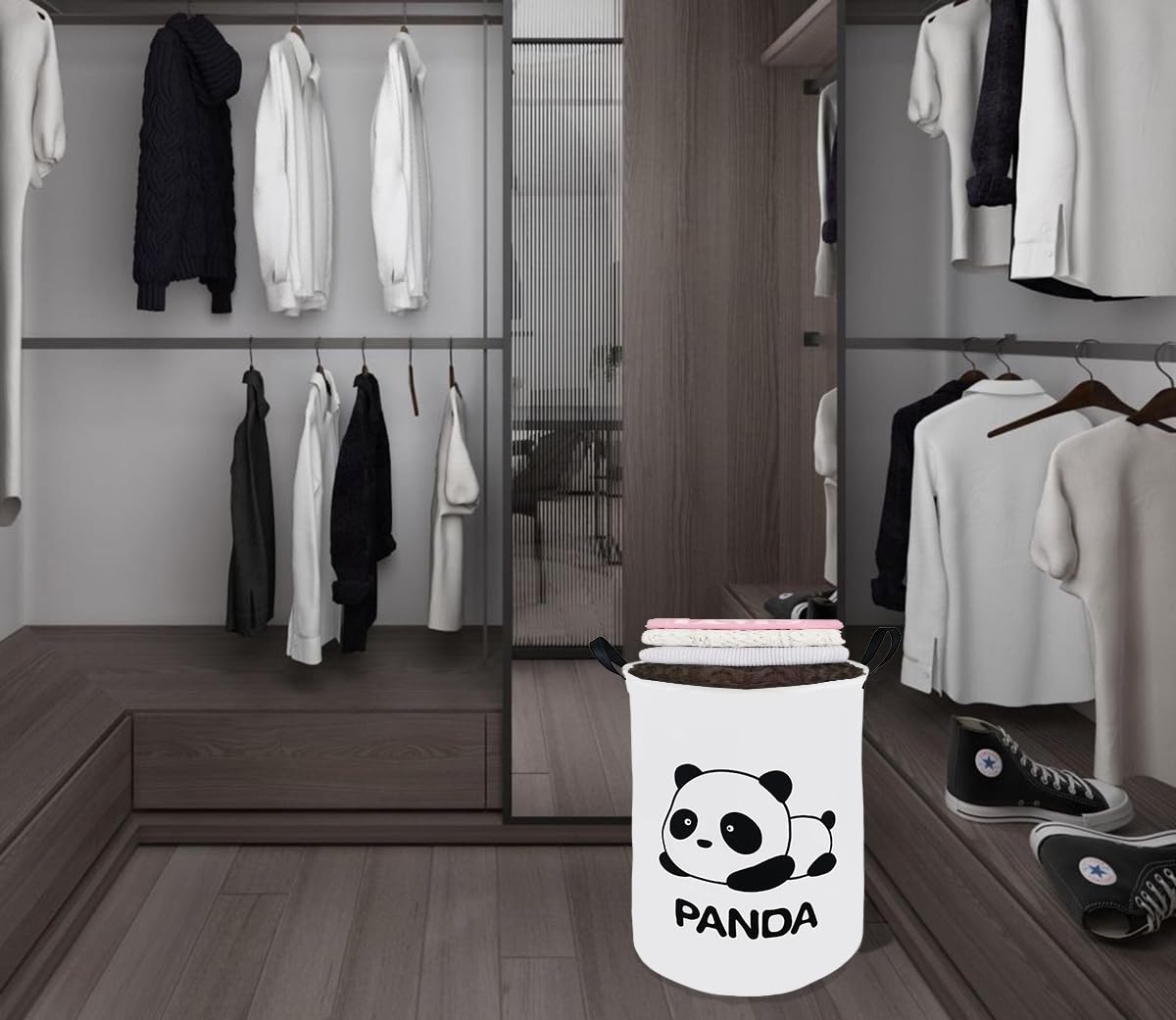 Acmuuni 19.7' Inch Round Kids Laundry Clothes Hamper Laundry Basket With Handles,Baby Toys Storage Organizer Bins Laundry Gift