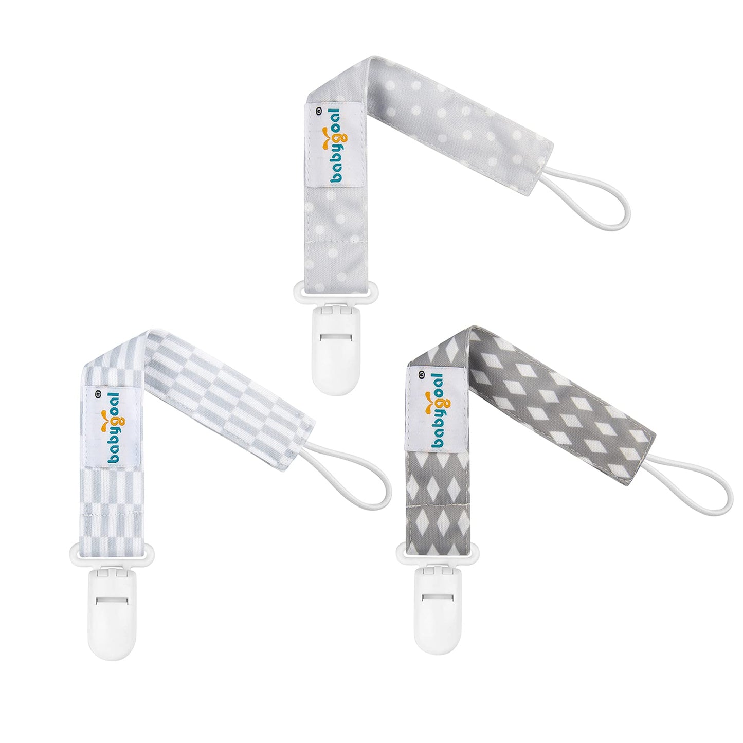 Babygoal Neutral Pacifier Clips, 3 Pack Binky Paci Holder And Leash For Boys And Girls Fits For Most Pacifier, Binkie Styles & B