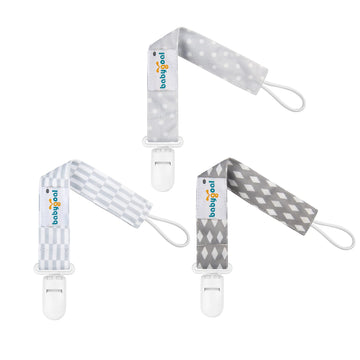 Babygoal Neutral Pacifier Clips, 3 Pack Binky Paci Holder And Leash For Boys And Girls Fits For Most Pacifier, Binkie Styles & B