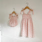Tibe Pincess Baby Girls Rompers Dress Toddler Strap Smocked Summer Floral Boho Maxi Dresses Matching Outfits Sisters Dress Size