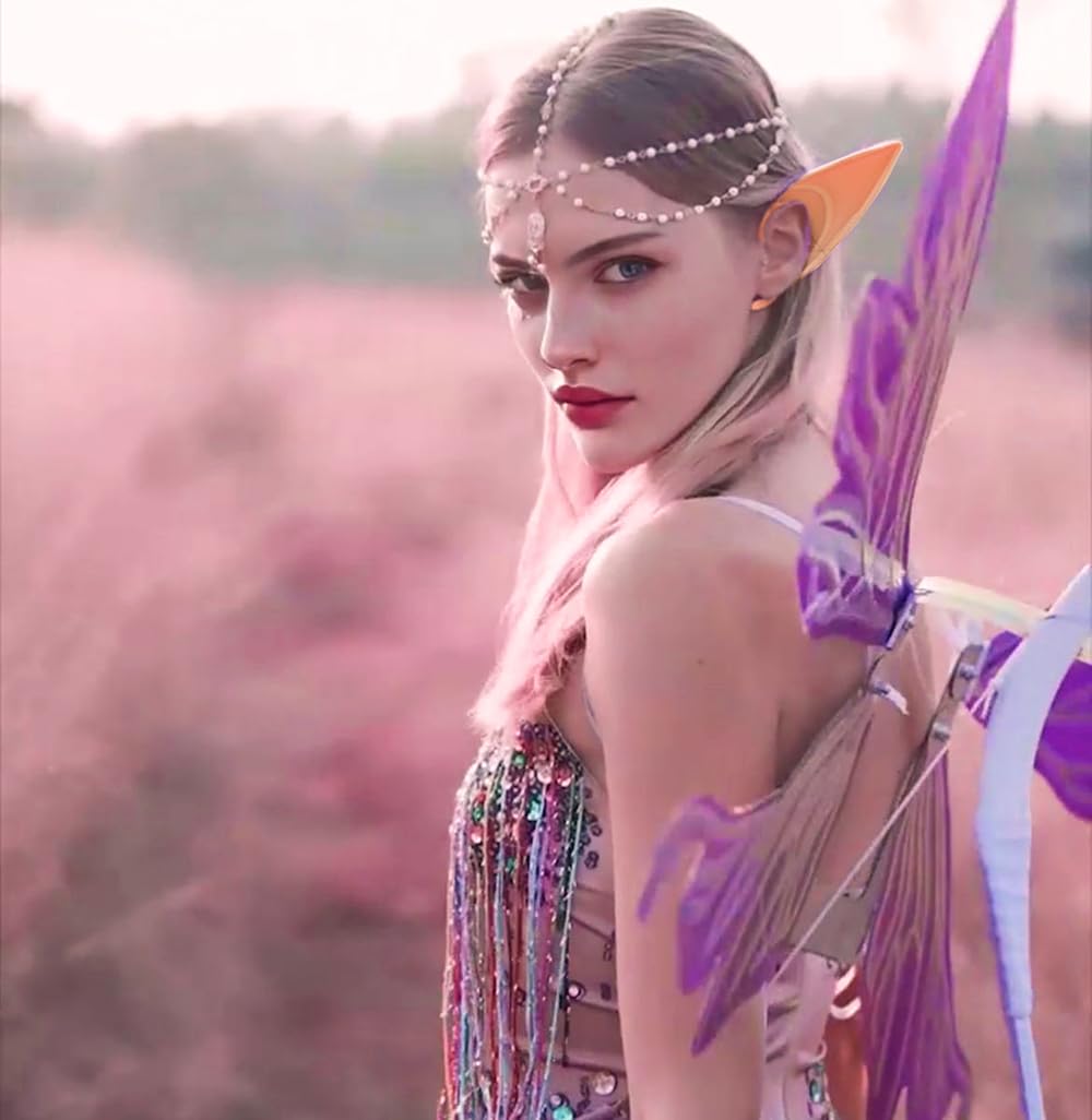 Jxpinet 2 Pairs Cosplay Fairy Pixie Elf Ears For Party Dress Up, Costume Masquerade Accessories, Long Style