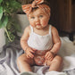 Easisim 3Pcs Newborn Infant Baby Girls Shorts Set Cotton Sleeveless Romper Bodysuit Shorts Headband Outfit Set (White Rainbow, 6