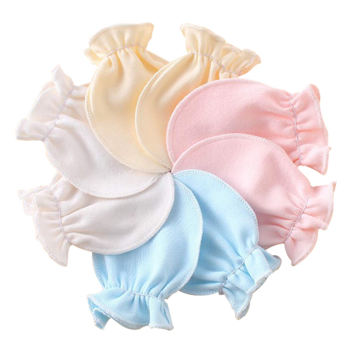 Newborn Baby Mittens No Scratch Cotton Gloves Warm Mittens Baby Glove For Boys Girls 10-Pairs/White
