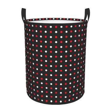 Pevtufa Red And White Polka Dots Foldable Laundry Basket Organizer,Fabric Clothes Toy Storage Basket Nursery Hamper Storage Bin 